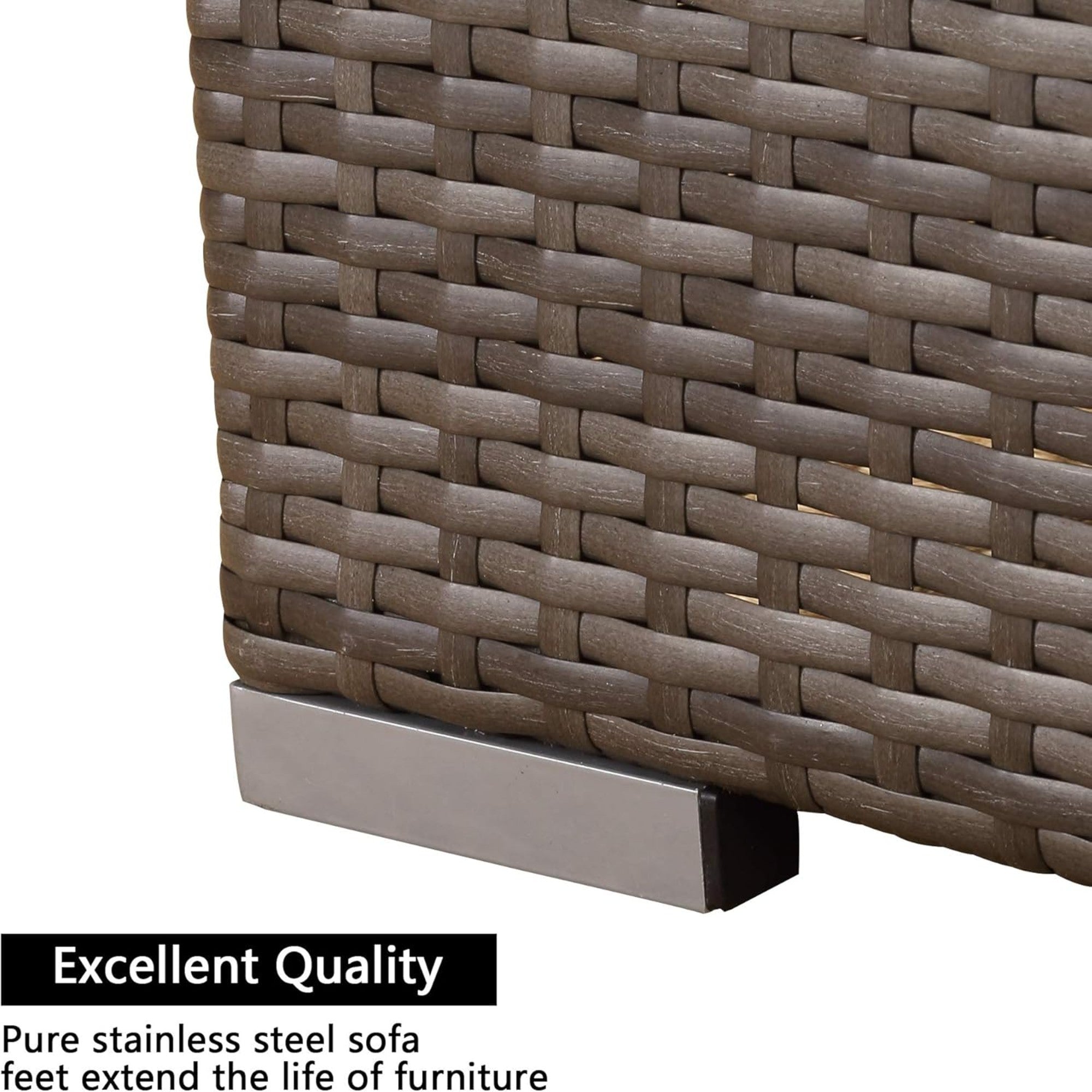 Outdoor Patio Sofa Set PE Rattan Blue 2 Piece Armless Modular