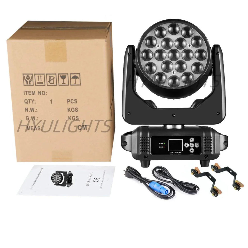 19x15W RGBW LED Moving Head Light - DMX512 Stage Lighting