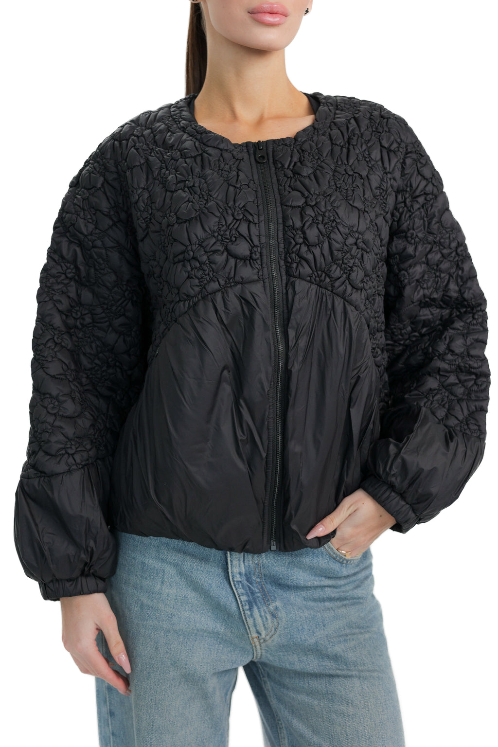 Light Quilted Demi-Season Jacket in Black