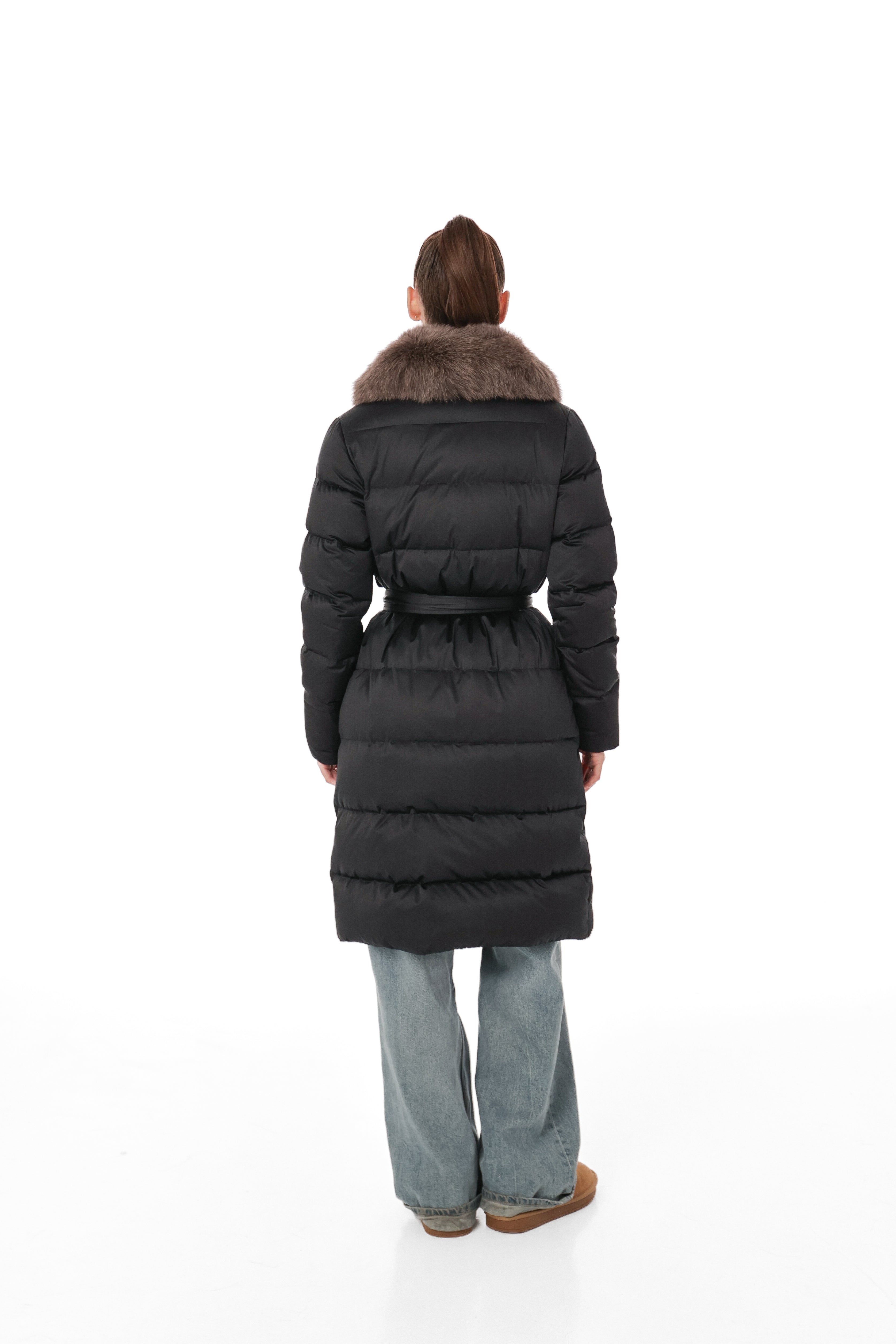 Genuine Polar Fox Fur Down Fill Parka