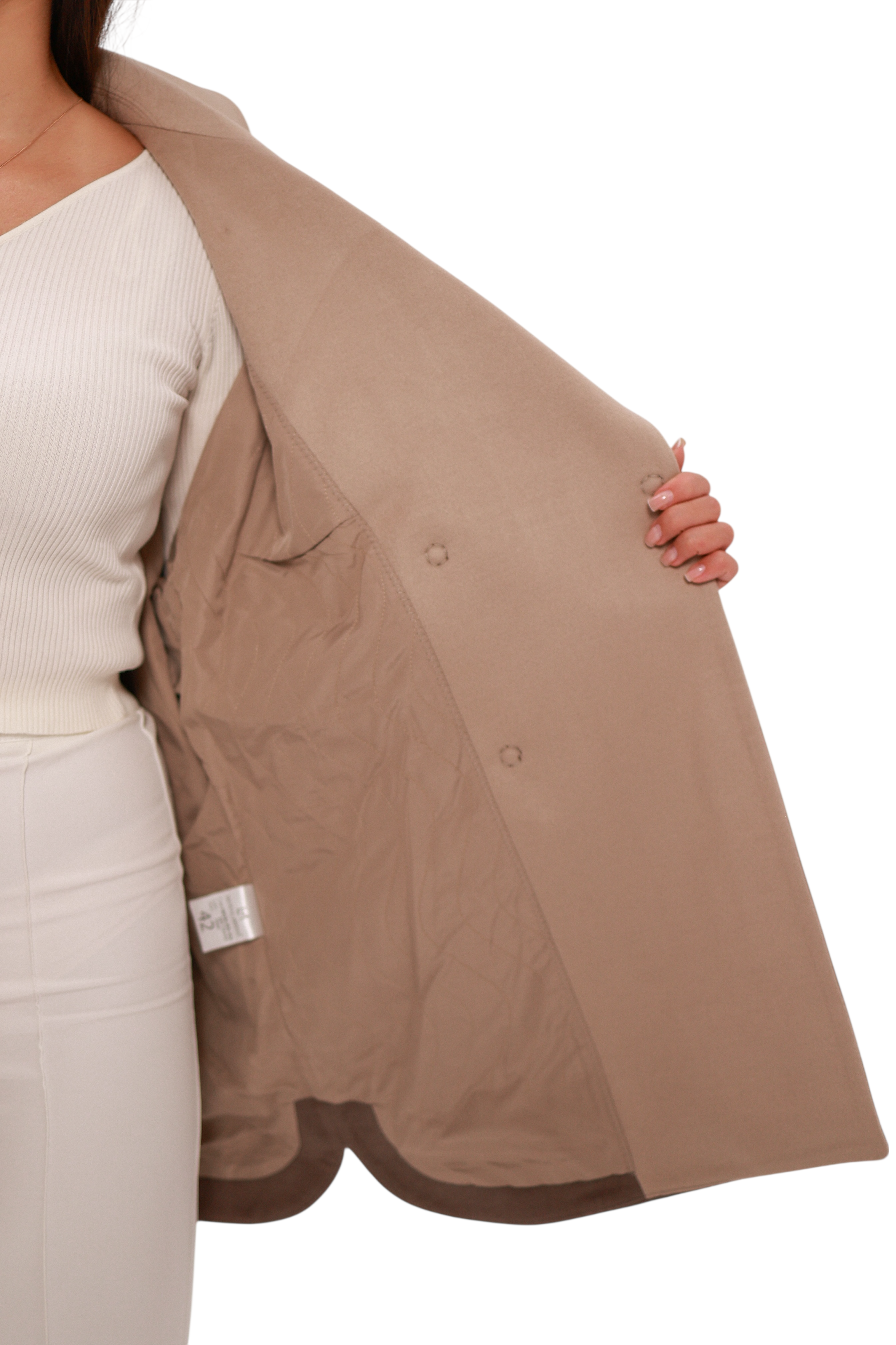 Sandro Cashmere Blend Overcoat in Beige