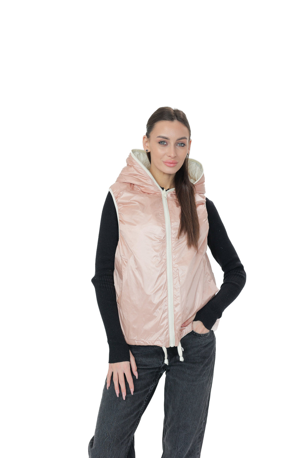 ⇆ Reversible Light Insulated Vest Powder | Ivory