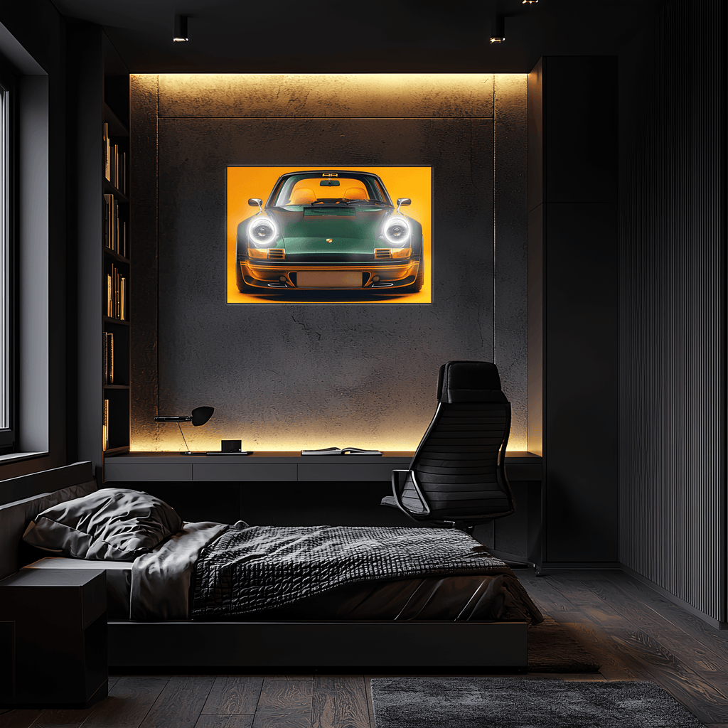 Neon LED Car Wall Art Sign - Illuminated UV Acrylic Decor