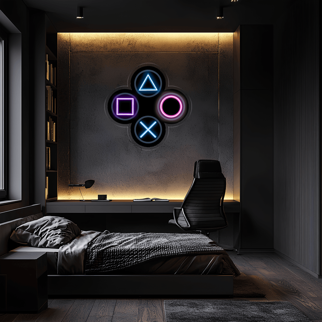 Gamer LED Neon Sign with Clear Acrylic Backing - Handcrafted Gaming Wall Decor