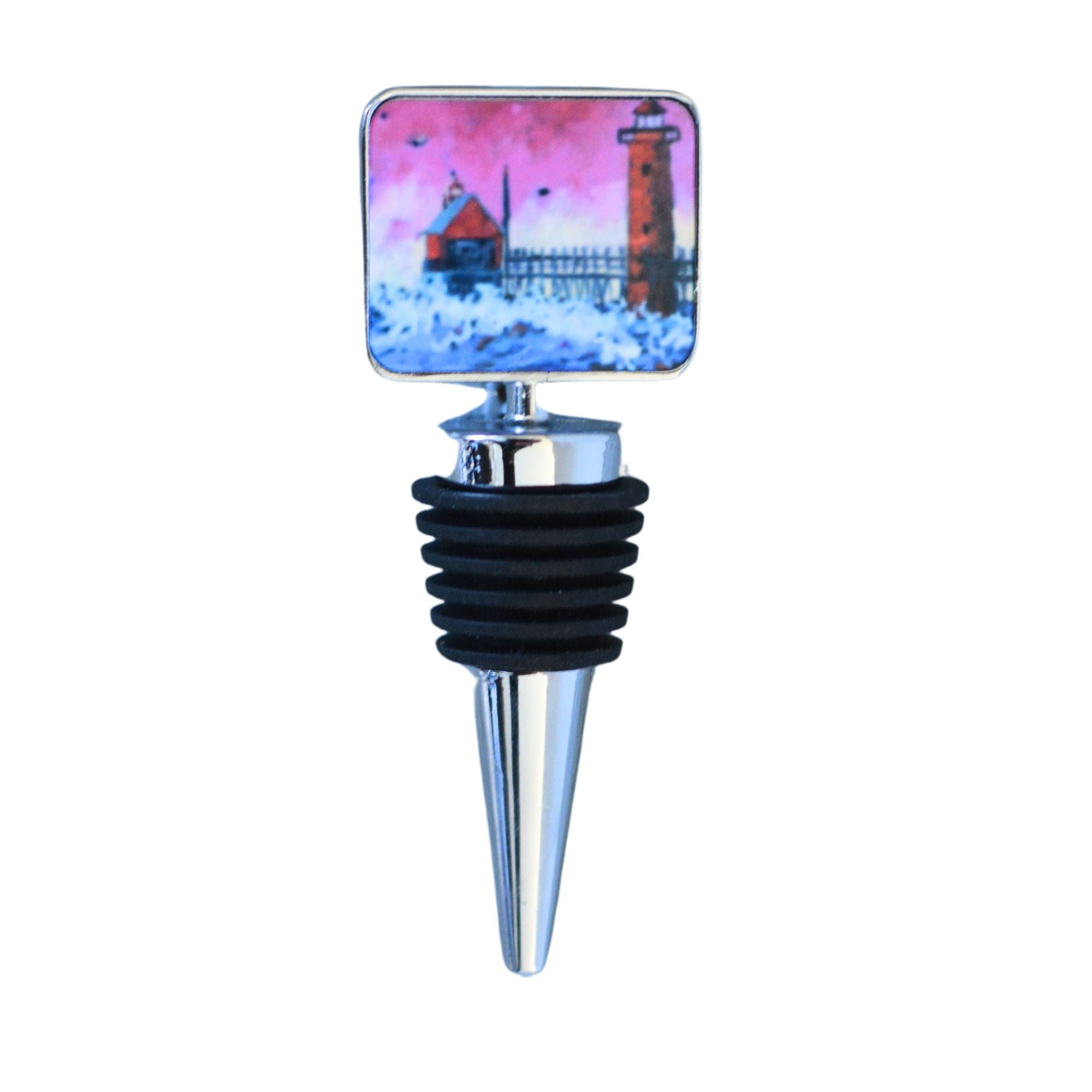 Wine Bottle Stopper: Grand Haven Lighthouse