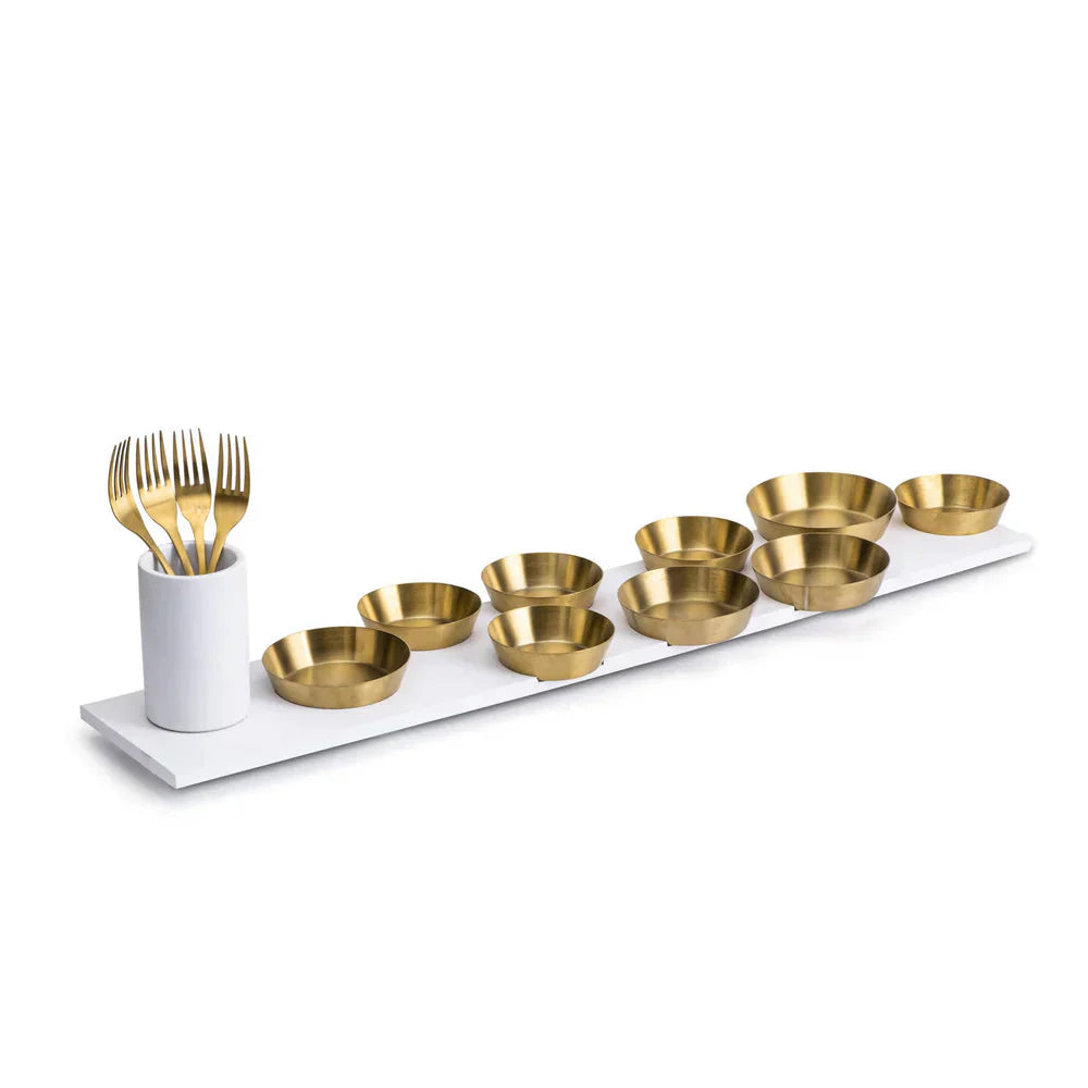 Handcrafted Concrete Serving Tray with Gold or Silver – Porto Series