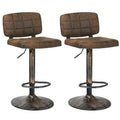 Set of 2 Vintage Bar Stools with Adjustable Height and Footrest