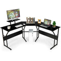 88.5 Inch L Shaped Reversible Computer Desk Table with Monitor Stand