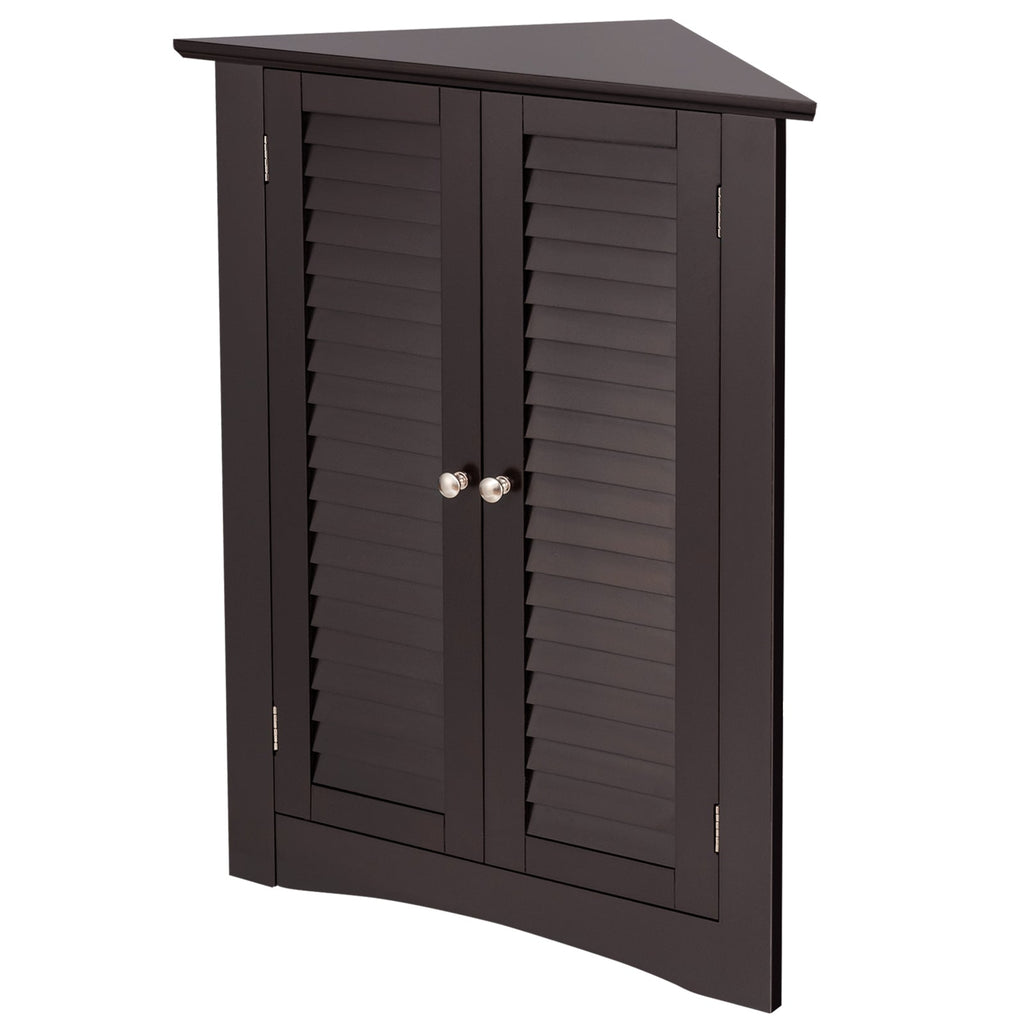 Bathroom Corner Storage Freestanding Floor Cabinet with Shutter Door