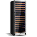 154-Bottle Freestanding Wine Cooler Refrigerator Dual Zone Wine Cellar with Dual Temperature Control-Silver