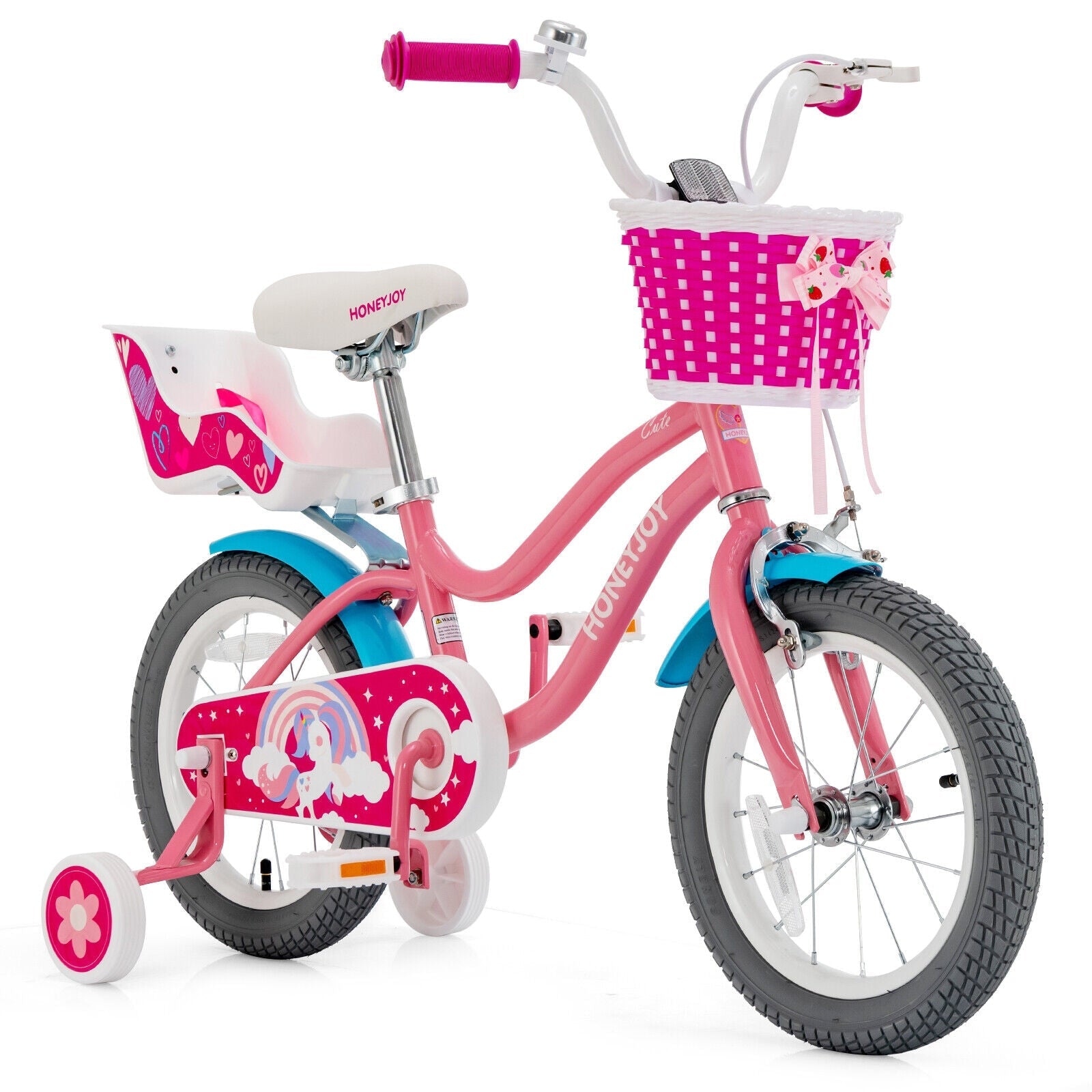 16 Inch Kids Bike with Training Wheels and Storage Basket