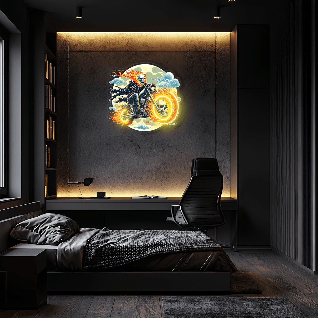 Neon Wall Light Ghost Driver - Custom Handcrafted UV Printed