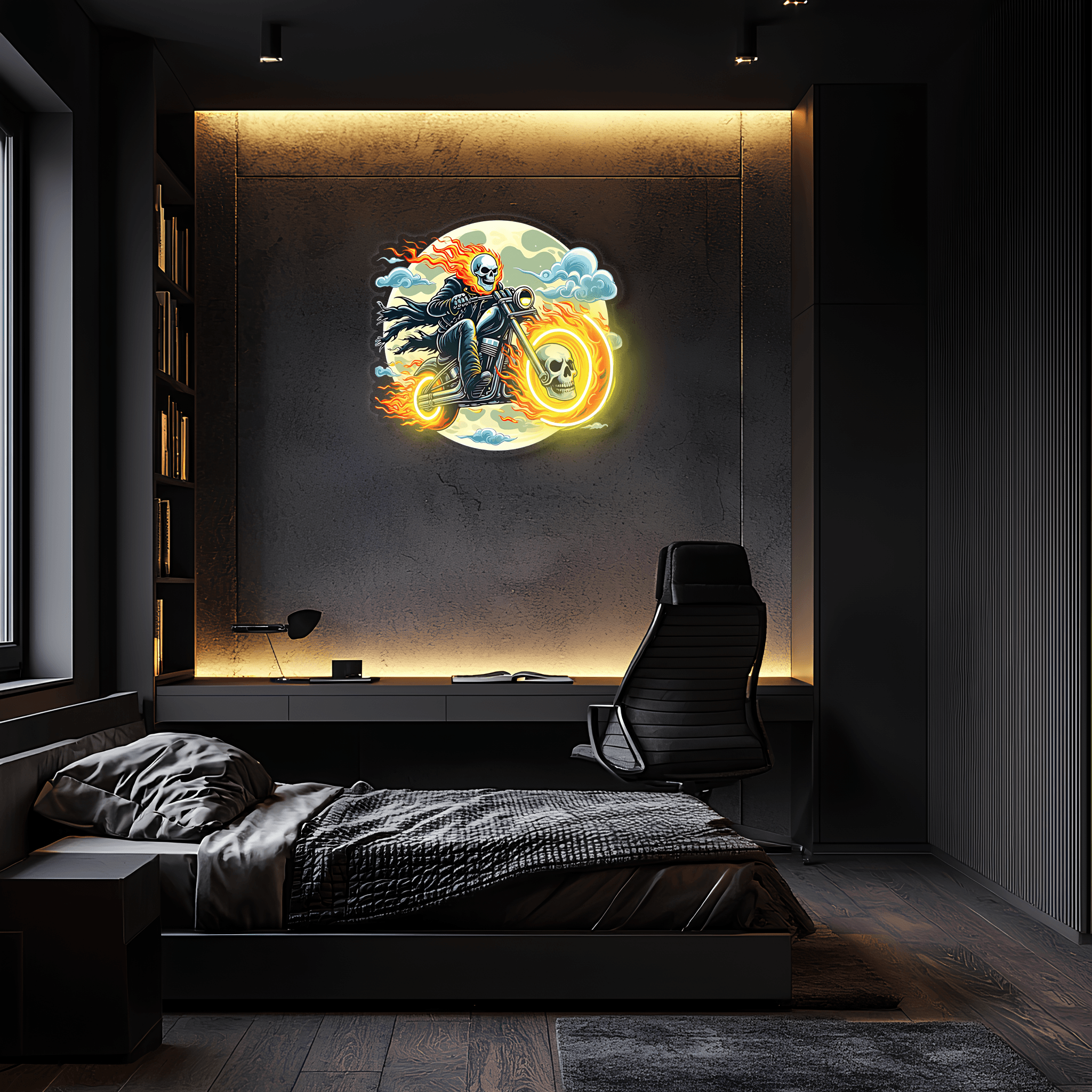 Neon Wall Light Ghost Driver - Custom Handcrafted UV Printed