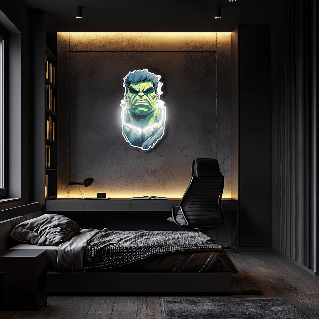 Hulk LED Neon Sign - UV Print Technology Hand-Crafted Bedroom Game Room Wall Decor