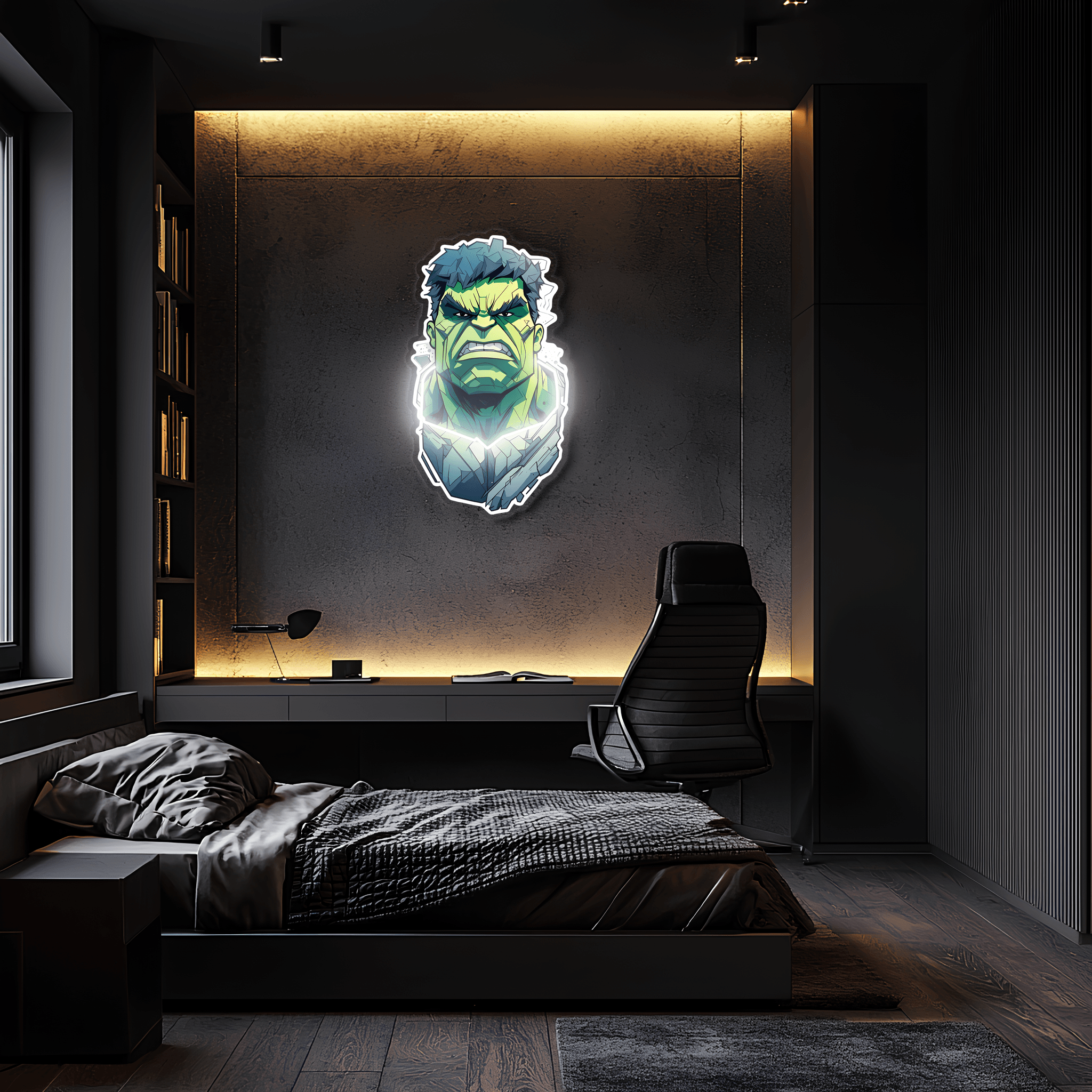 Hulk LED Neon Sign - UV Print Technology Hand-Crafted Bedroom Game Room Wall Decor
