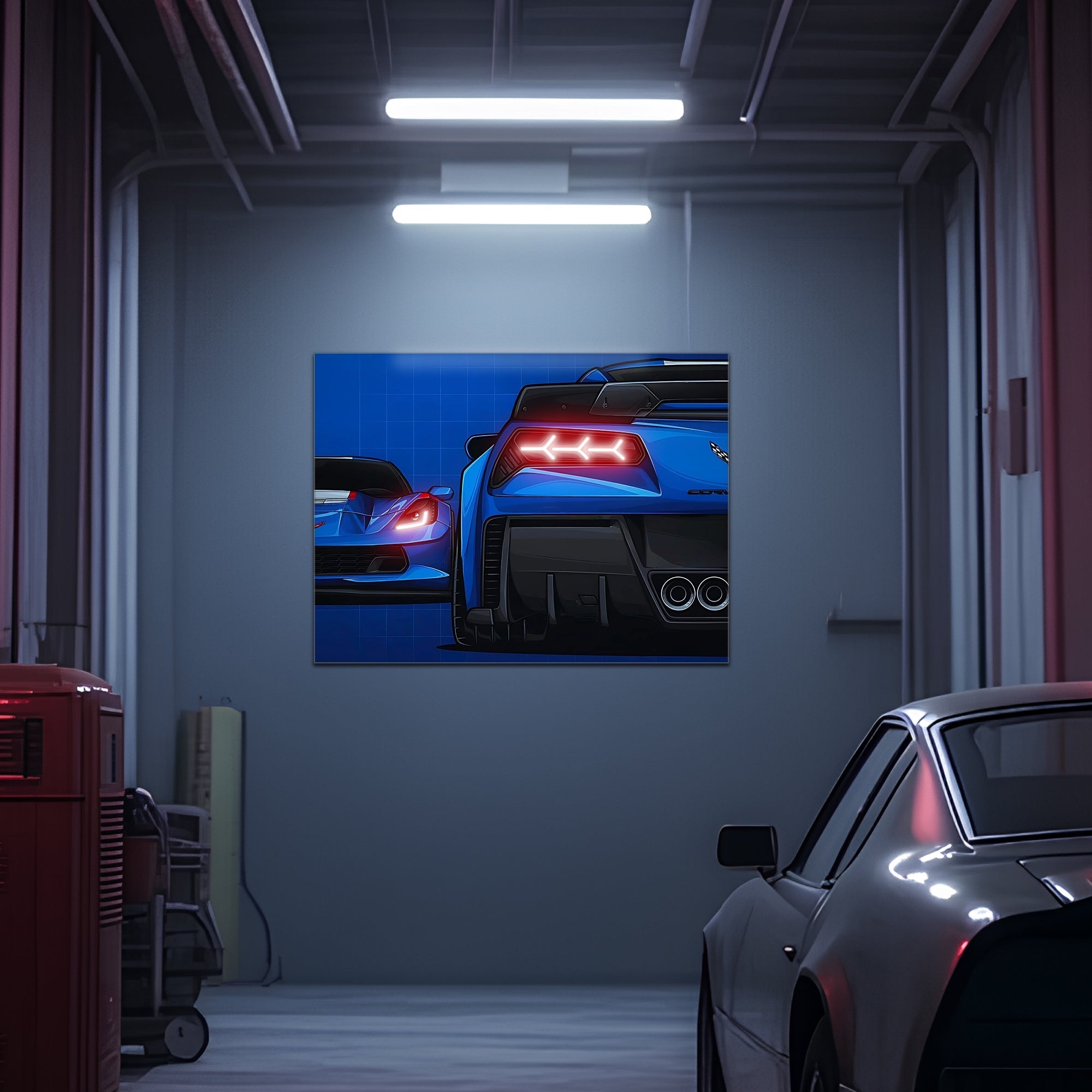 Neon LED Sports Car Wall Art Sign - Modern Automotive Garage Lighted Home Decor