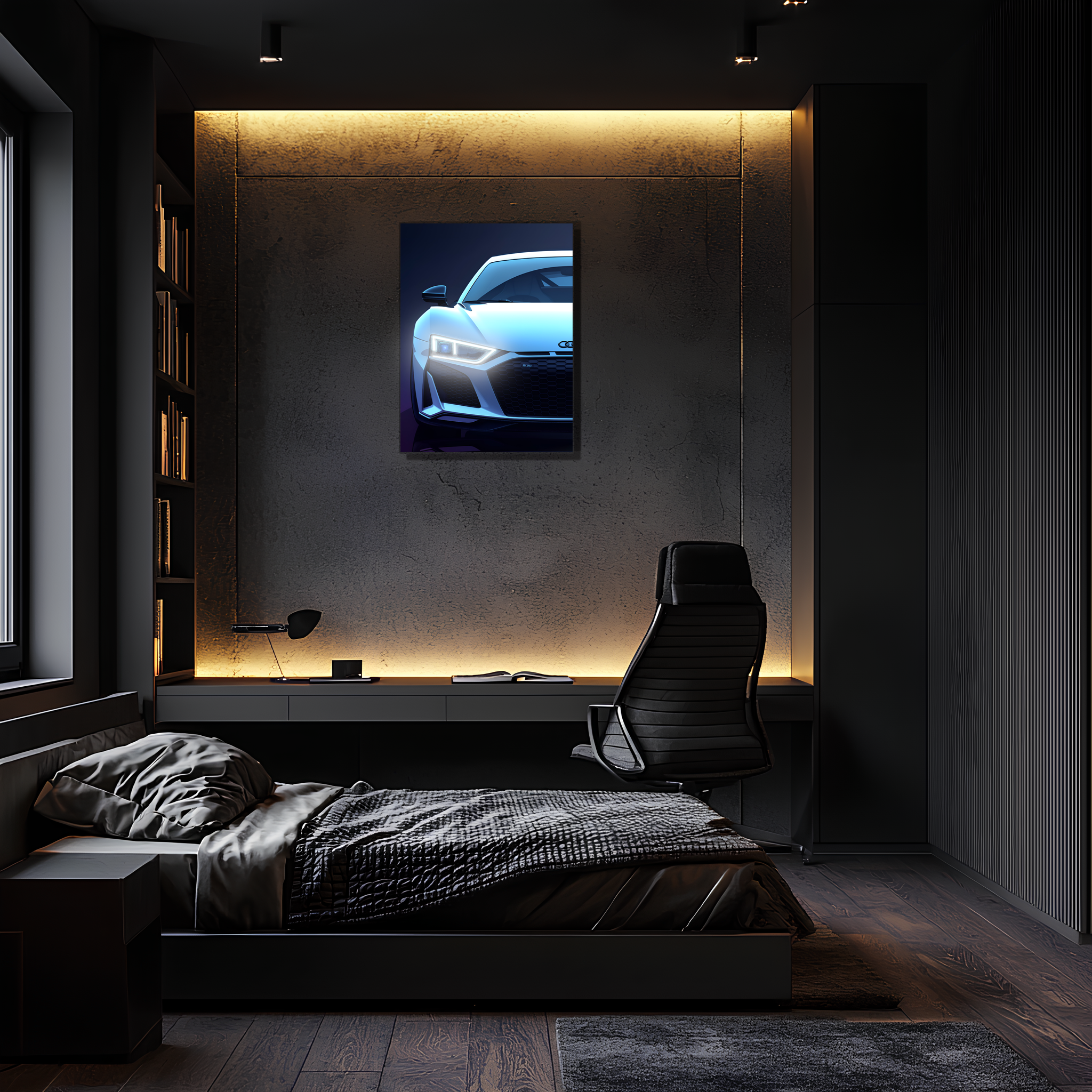 LED Car Neon Wall Art Sign - UV Printed Acrylic Garage Decor With Integrated LED Light