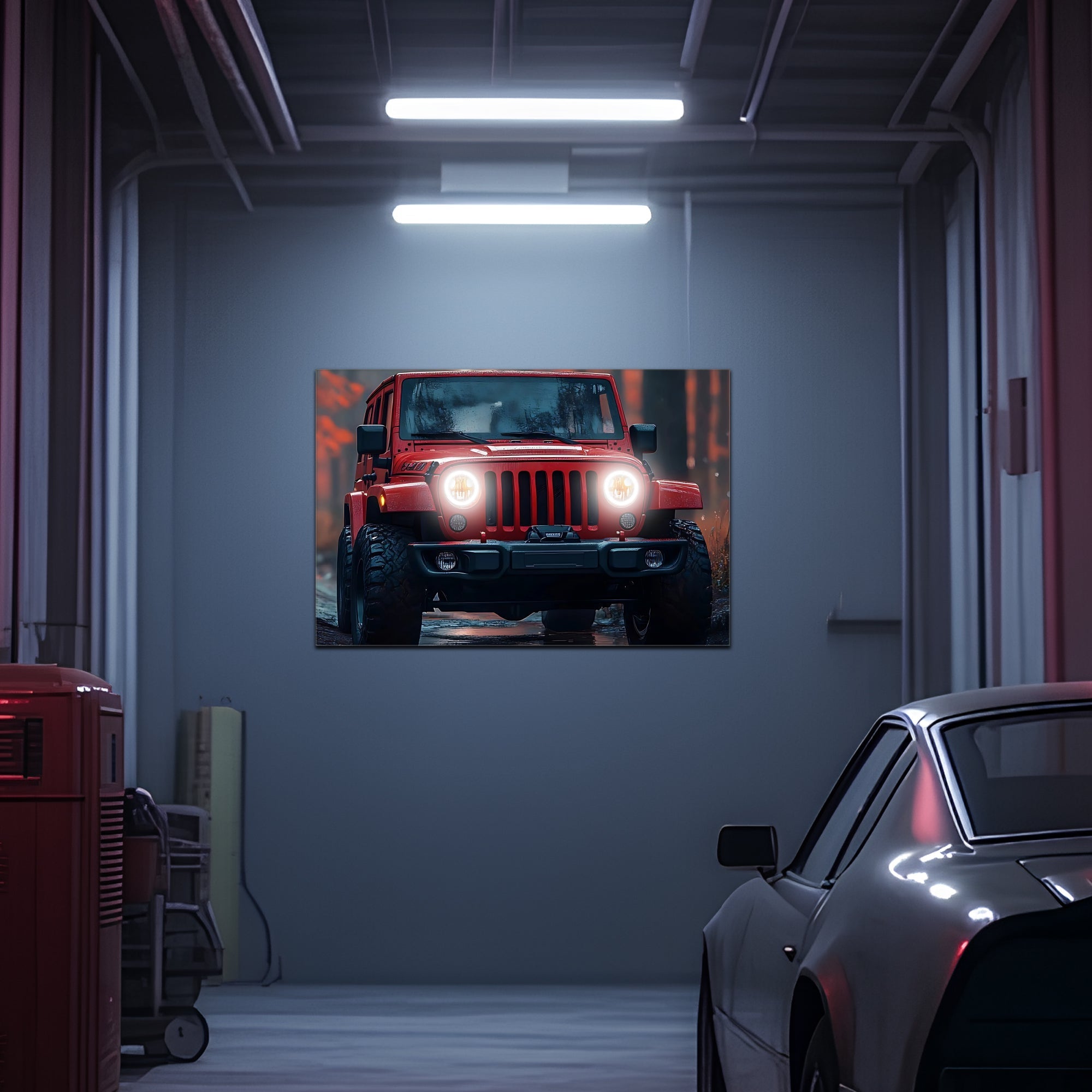 Neon LED Car Wall Art Sign Jeep Design UV Acrylic Lighted Garage
