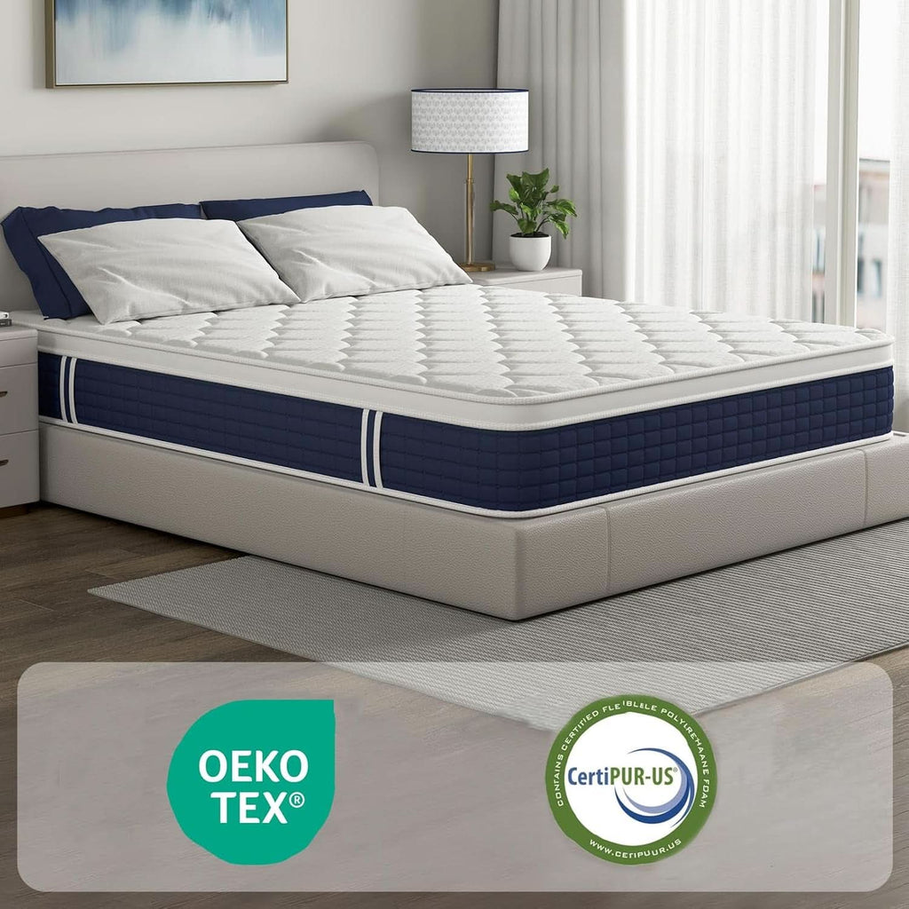 Queen Hybrid Mattress Gel Memory Foam Certipur US Certified