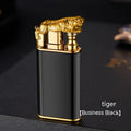 Mandotos Creative Blue Flame Lighter Dolphin Dragon Tiger Metal Windproof Double Flame Refillable