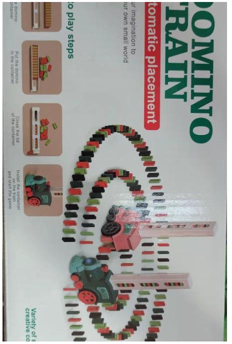 Mandotos Domino Train Toy Electric Automatic Building Blocks Set for Creative STEM Learning