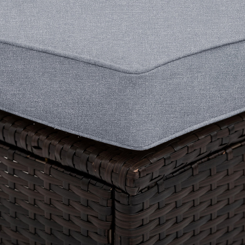 Outdoor Sectional Set PE Rattan Steel Gray Half Moon 5 Piece 350 LB