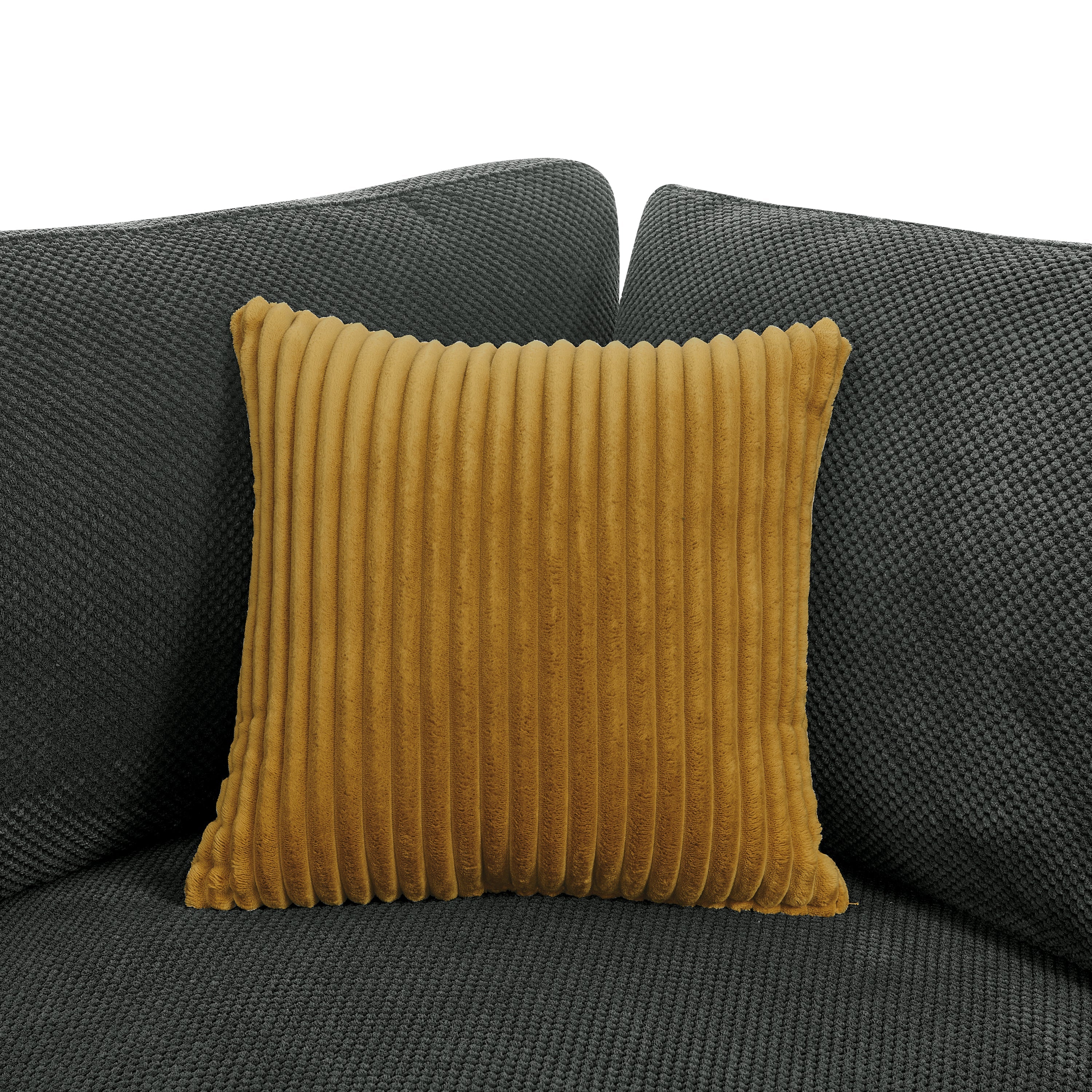Sectional Sofa Modular Polyester Dark Gray 10 Seat