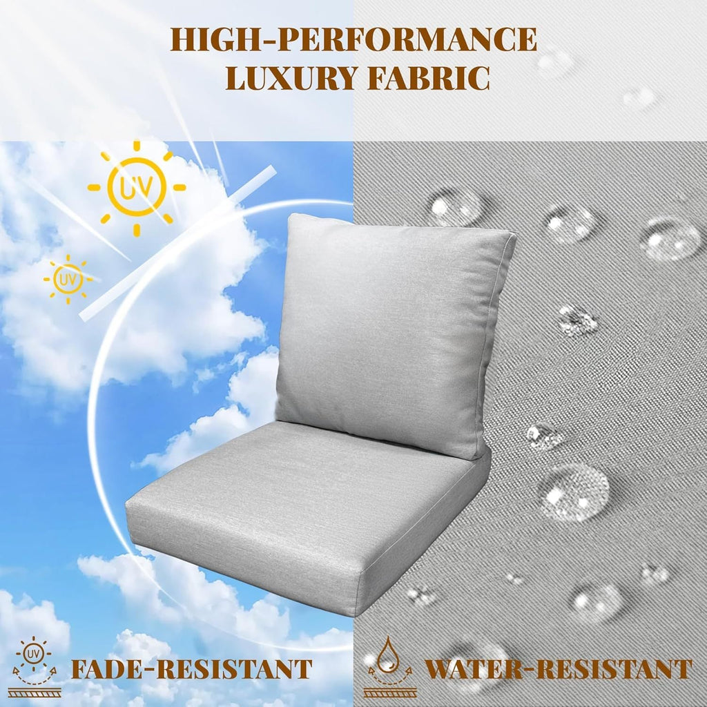 Outdoor Sofa Set 4 Piece Aluminum Memory Foam