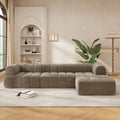 Sectional Sofa L-Shape High-Density Foam Espresso 4 Seat 122 In
