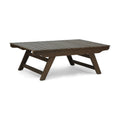 Outdoor Coffee Table Acacia Wood Gray Open Slat Design 37x24x12.5 In