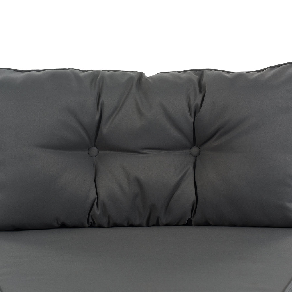 Outdoor Sectional Set PE Wicker Steel Gray Half Moon 8 Piece 250 LB