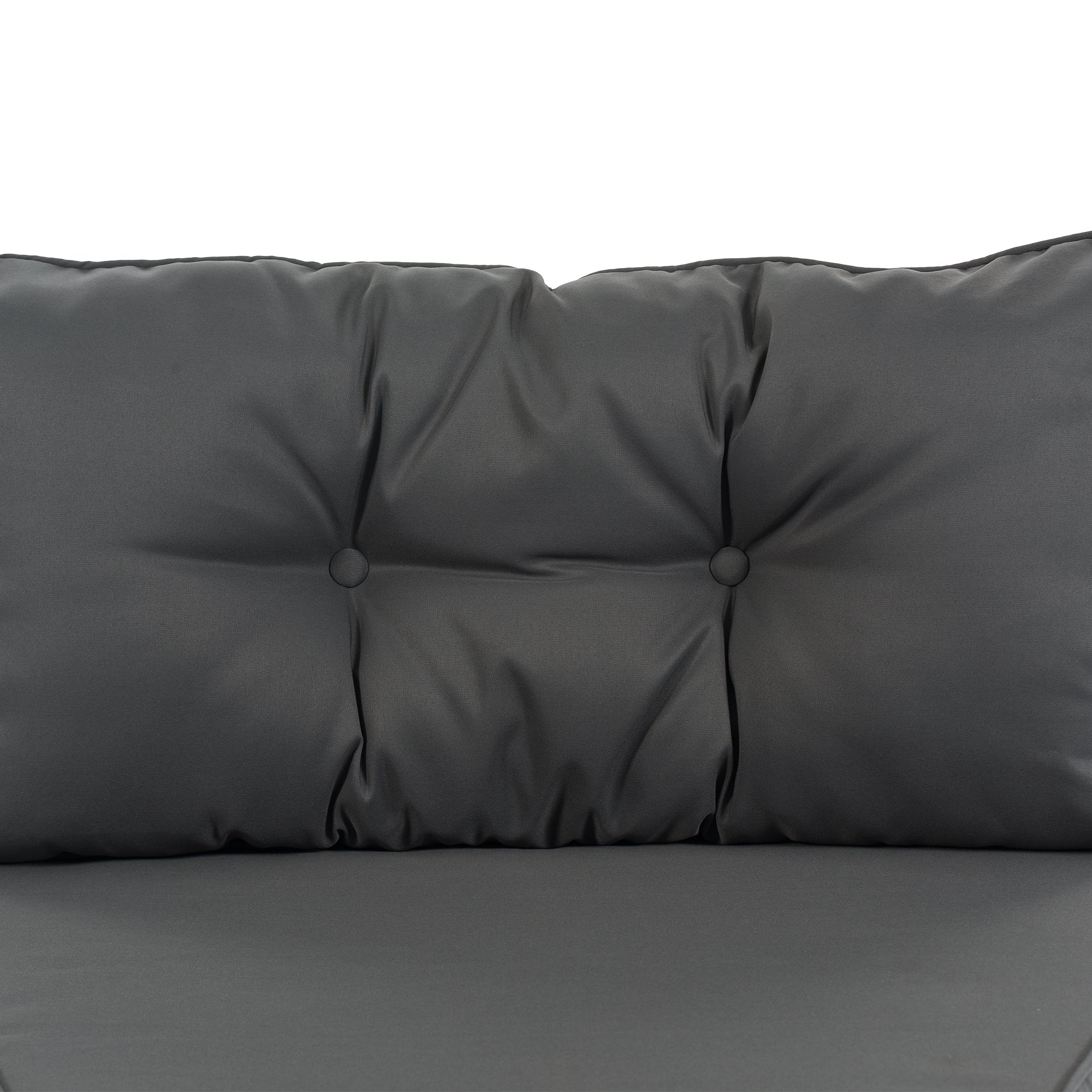 Outdoor Sectional Set PE Wicker Steel Gray Half Moon 8 Piece 250 LB