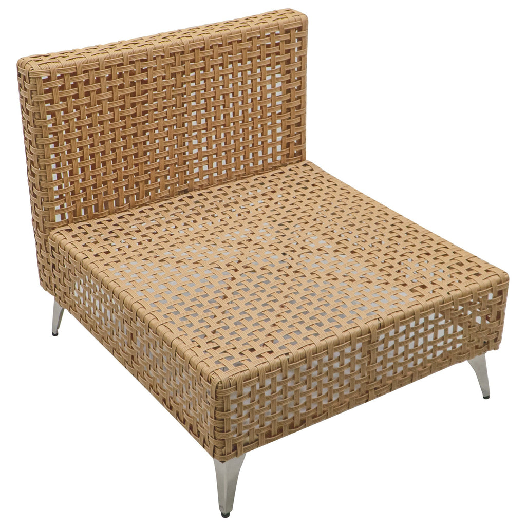 Outdoor Patio Sectional Set Rattan Metal Beige 7 Piece Tempered Glass