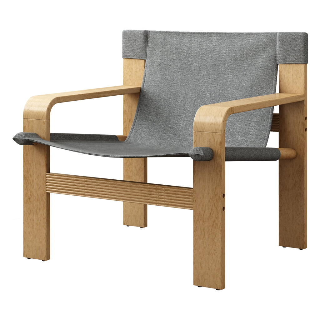 Mid-Century Accent Chair Dark Gray Linen 30x25x30