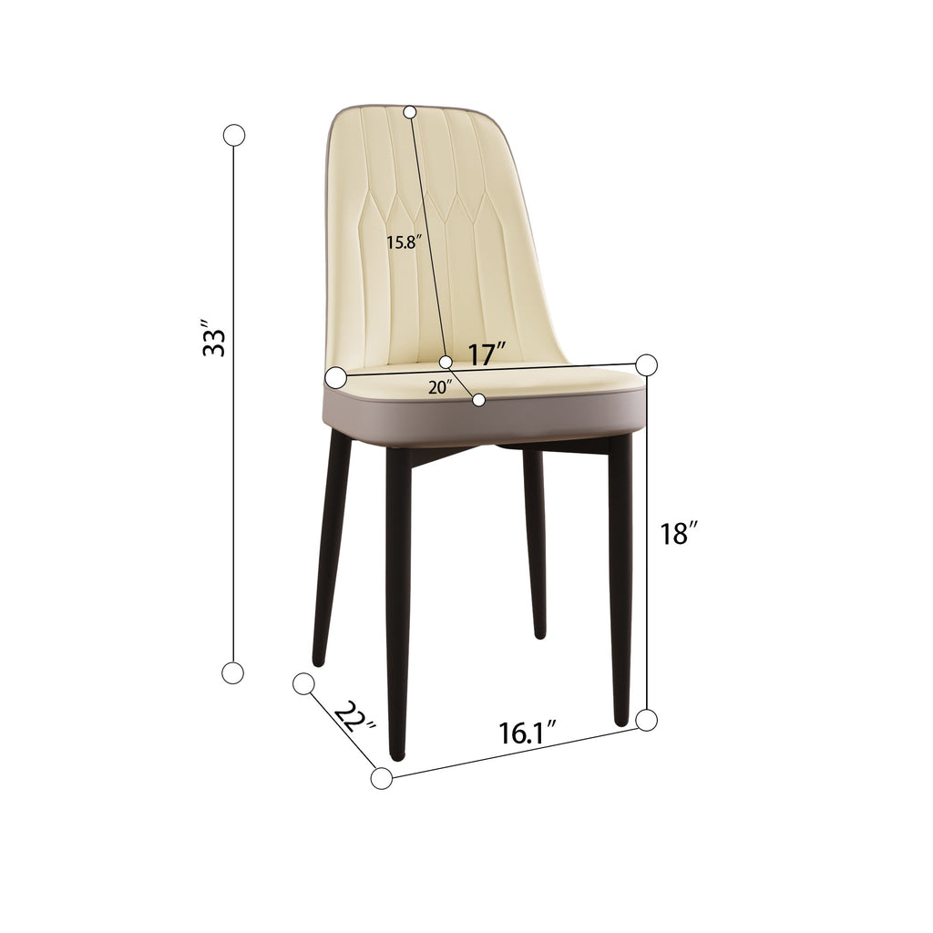 47'-63' expandable dining table set for 2-6 people, equipped with PU fabric