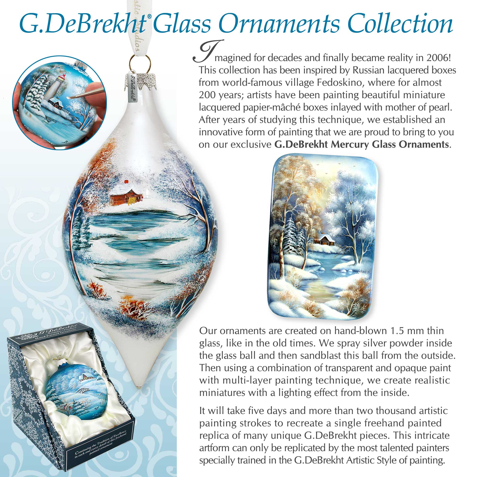 Night Snowman With Birds Glass Ornament by D. Gelsinger - Christmas Santa Snowman Décor - 71105C-DG