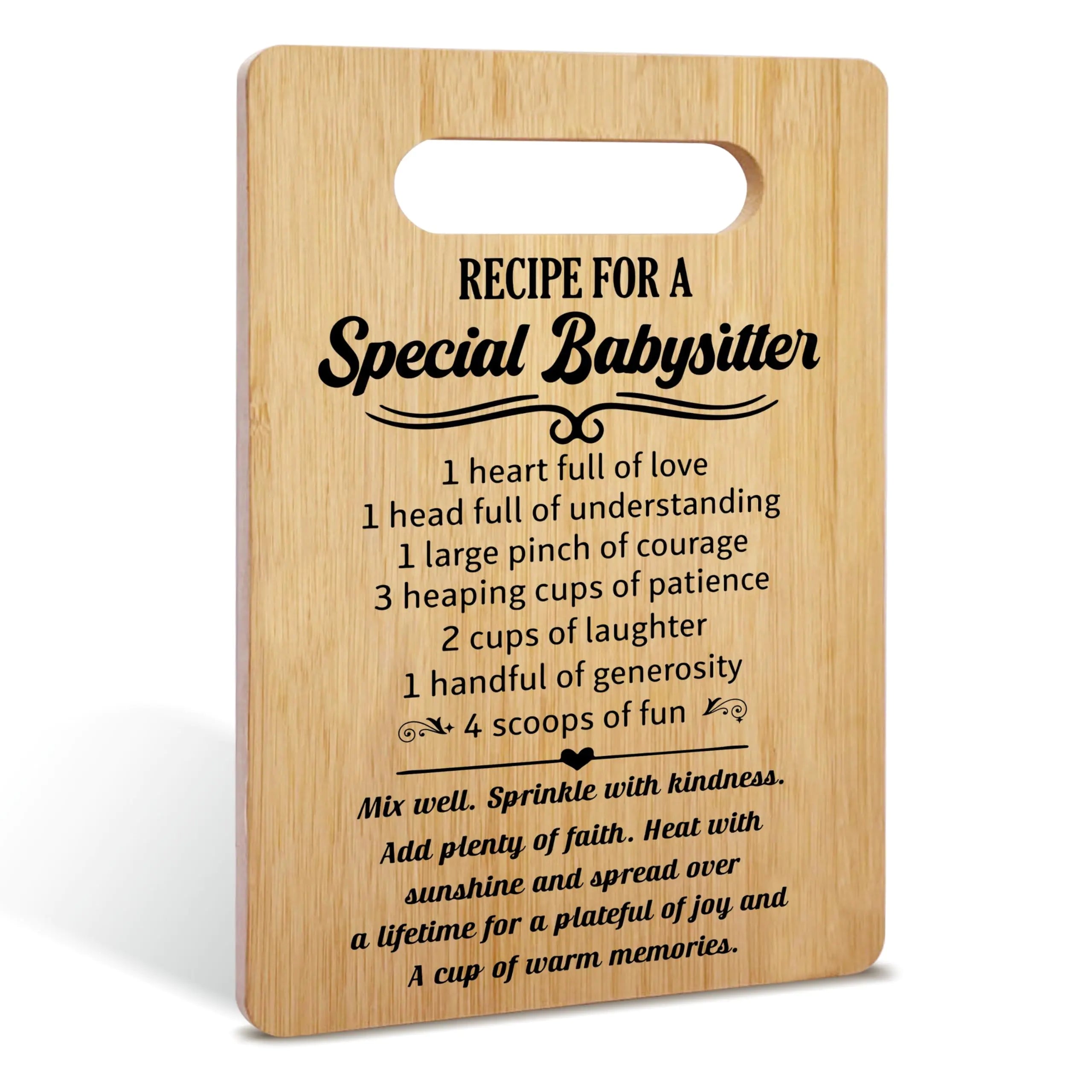 Babysitter Cutting Board Gift