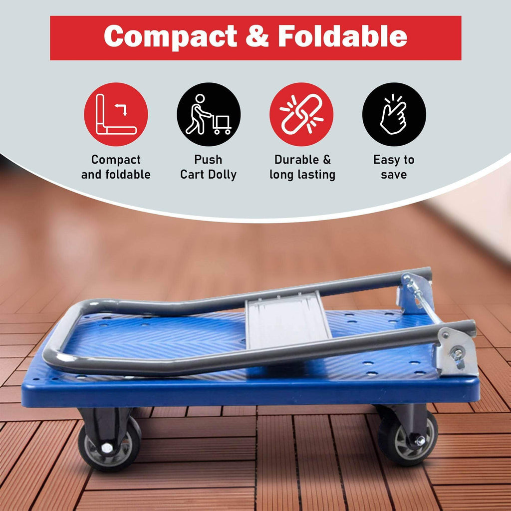 Platform Hand Truck, Compact & Foldable, 330-660 lb Capacity, Blue