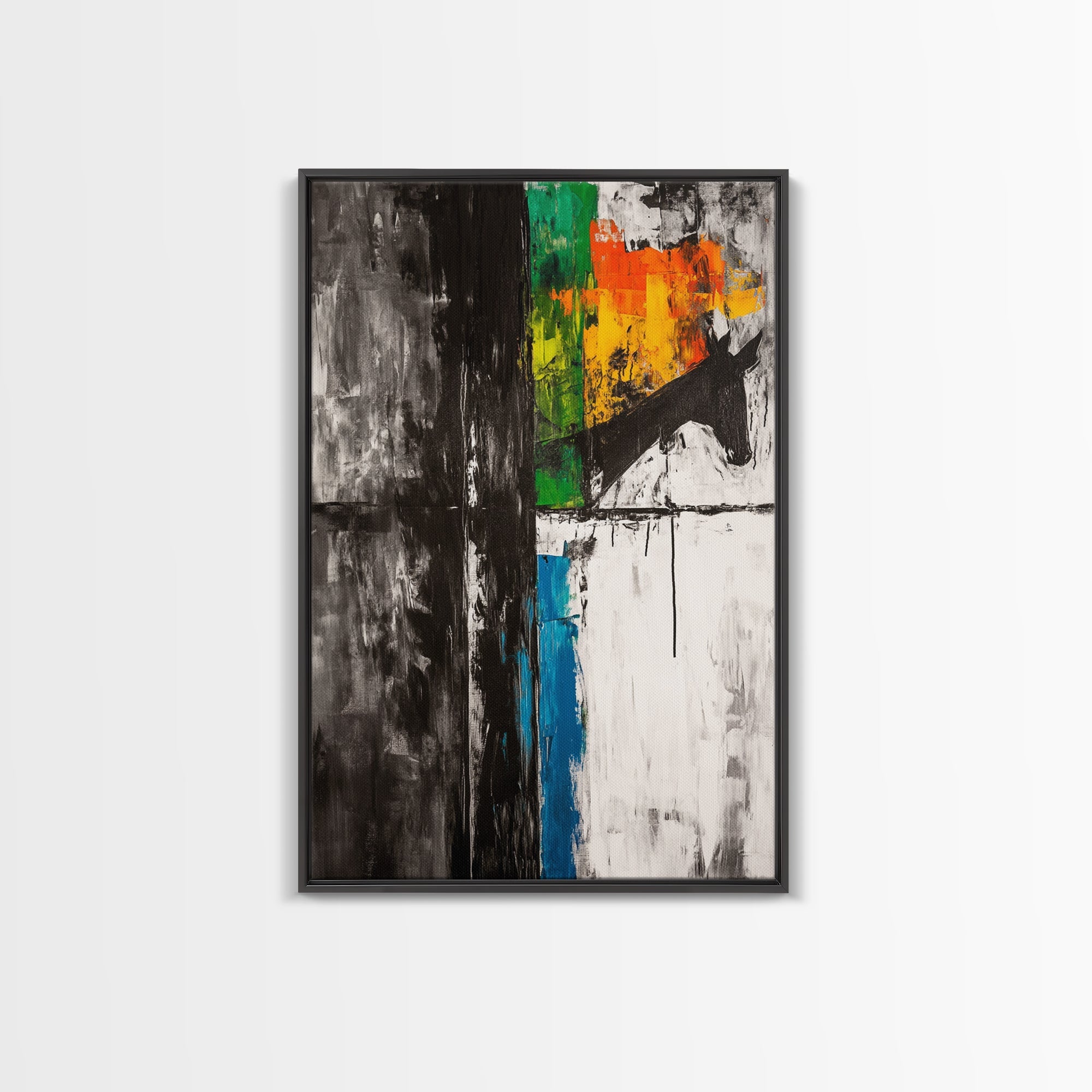 Abstract Horse, Bold Colors, Contemporary Art, Expressionist Painting, Canvas Print, Farmhouse Wall Art, Rustic Decor, Living Room Art