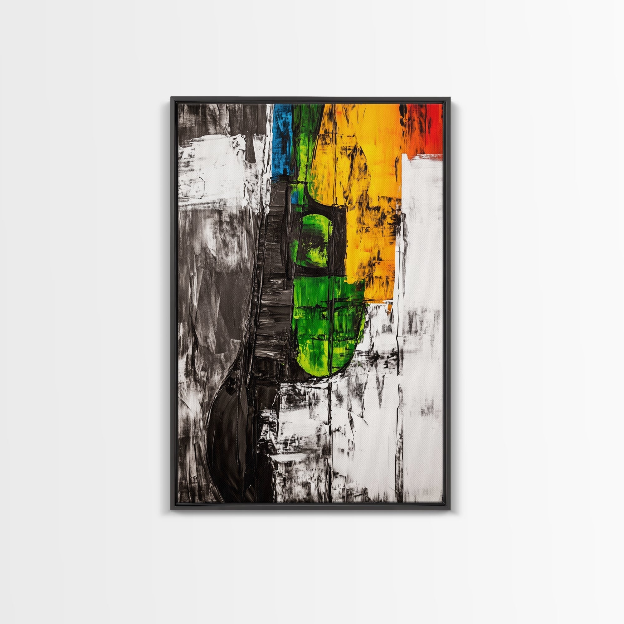 Colorful Guitar, Abstract Canvas Print, Music Lover Decor, Bohemian Wall Art, Artistic Home Painting, Living Room Statement Art