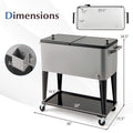Portable Patio Cooler with Bottom Storage Shelf and Bottle Opener