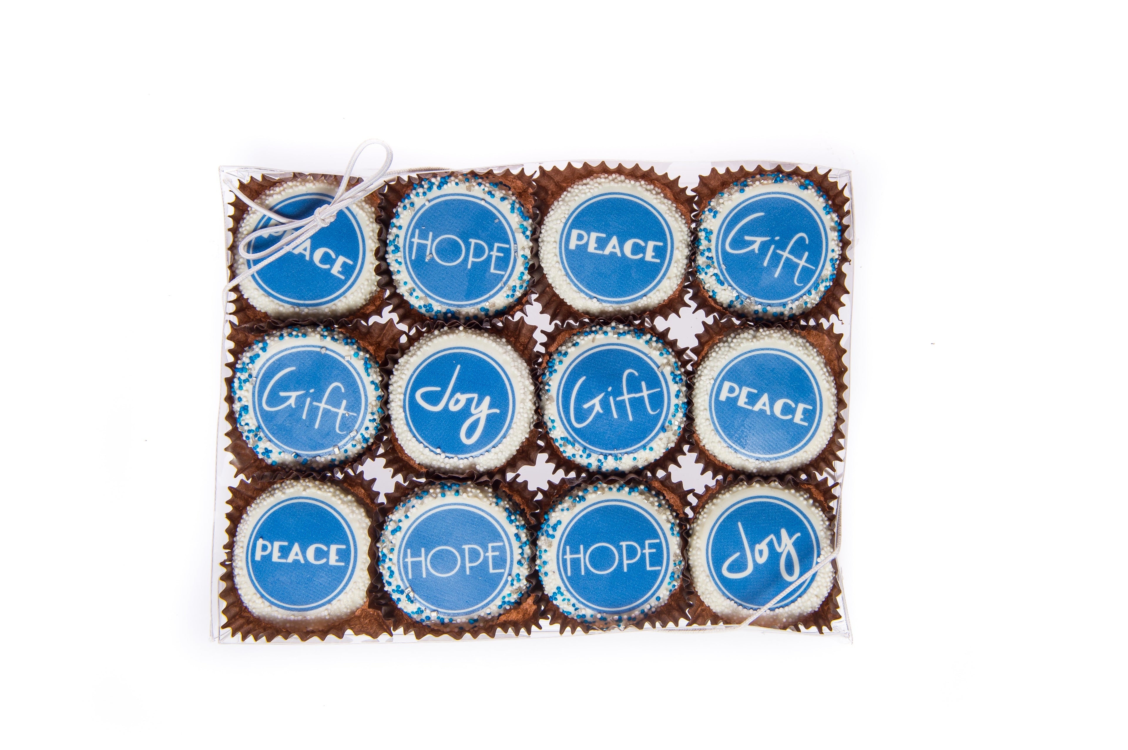 Winter Hand Dipped & Decorated Sandwich Cookie-Clear Box
