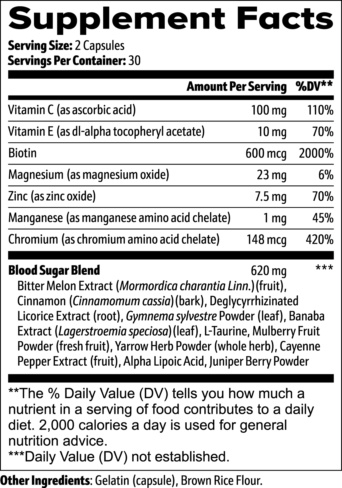 Blood Sugar Advanced Balance Glucose Support Supplement, 60 Vegetarian Capsules