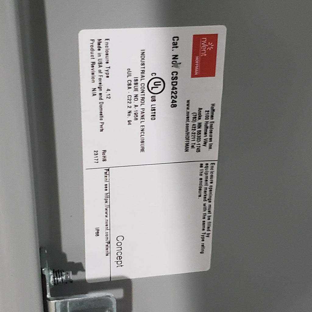 NVENT HOFFMAN Wall Mount Metal Enclosure Sz 24” W x 42” Lx 6.5” H Grey CSD42248