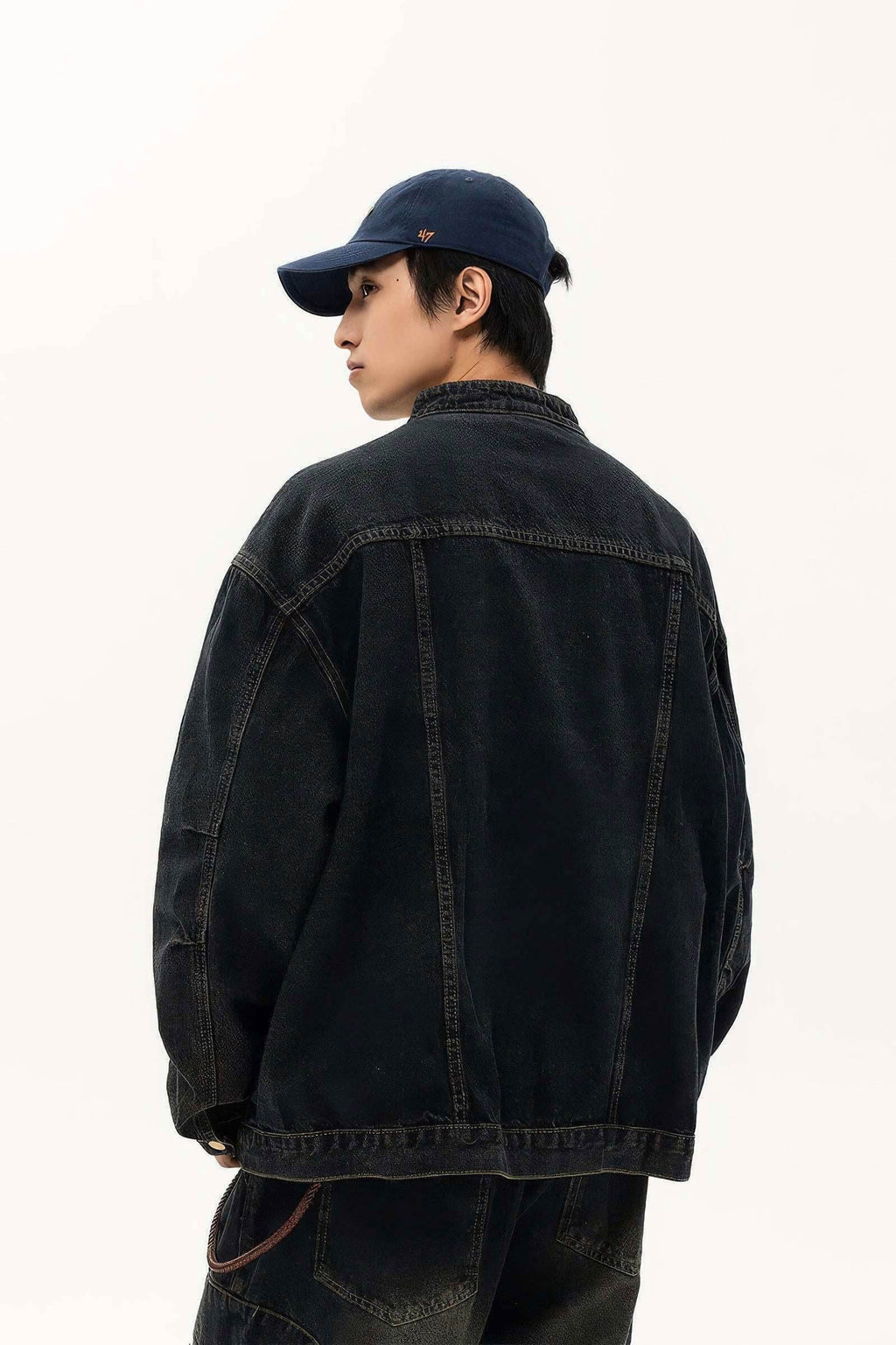 Fall_Winter Unisex Vintage Denim Jacket – Loose Fit, Washed & Distressed