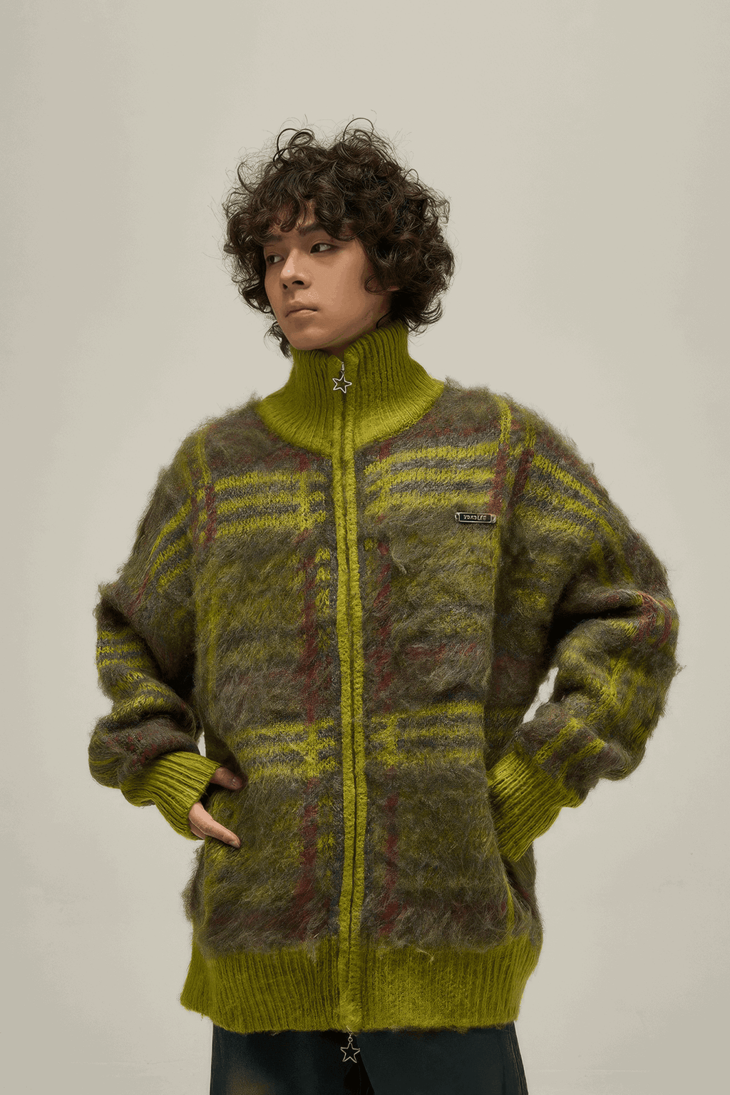 Winter Vintage American Knit Cardigan for Men – Loose & Relaxed