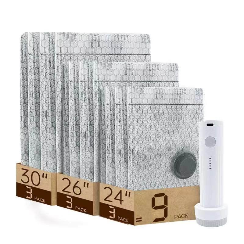 [2025 Upgraded]X7 Cordless Travel Vacuum Bag Set vacuum Bags for Travel With rechargeable Air Pump, 15 Pack Carry-On Size Compression Packing Bags For luggage and Suitcase, Space Saver For clothes and Clothing Travel Zipper pouches