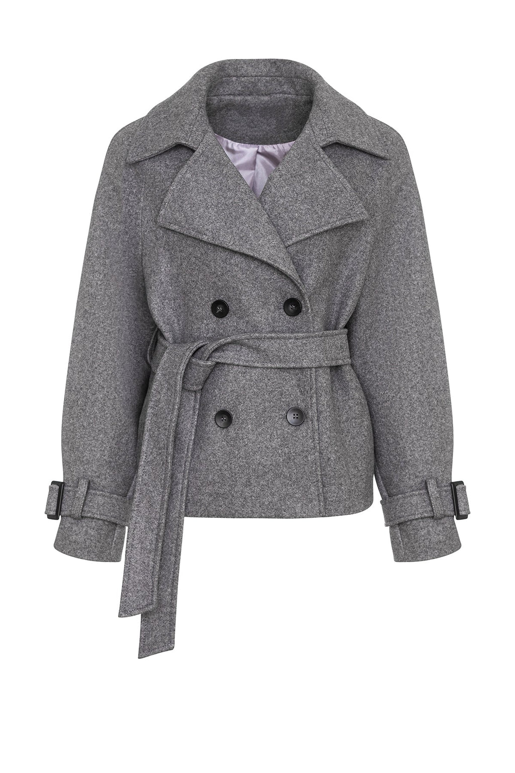 Megan Tailored Wool Blend Coat in Grey