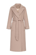 Marley Wraparound Wool Cashmere Coat in Nude