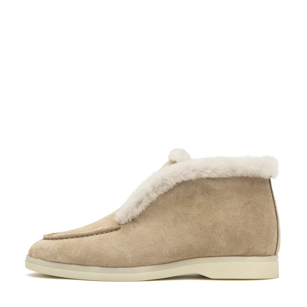 Norwood Genuine Shearling Ankle Boots in Beige